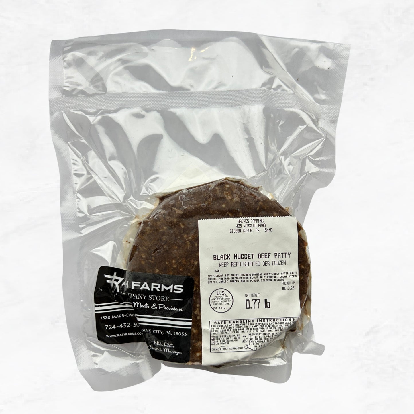 Black Nugget Hamburger Patties (6oz)