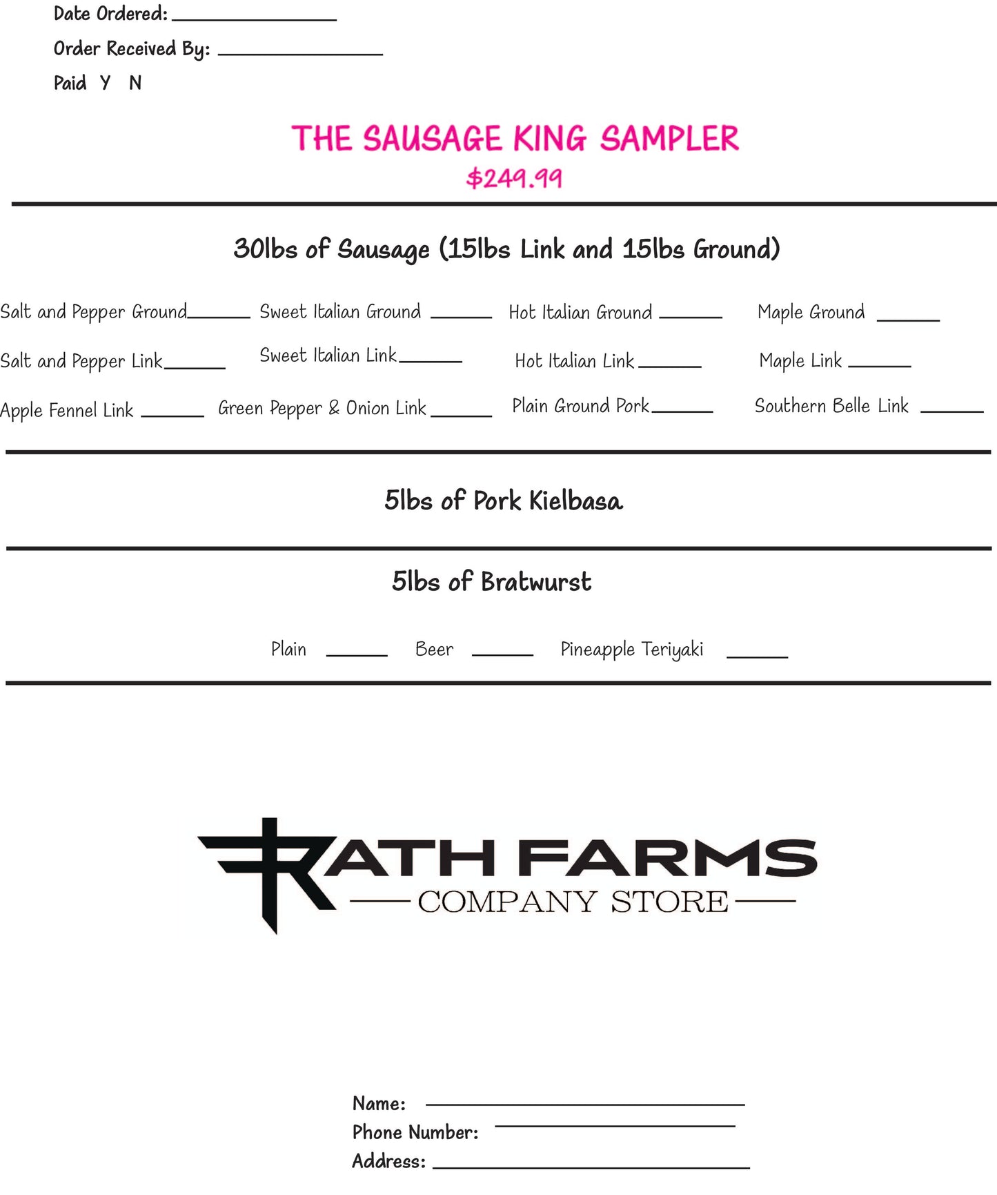 The Sausage King Sampler