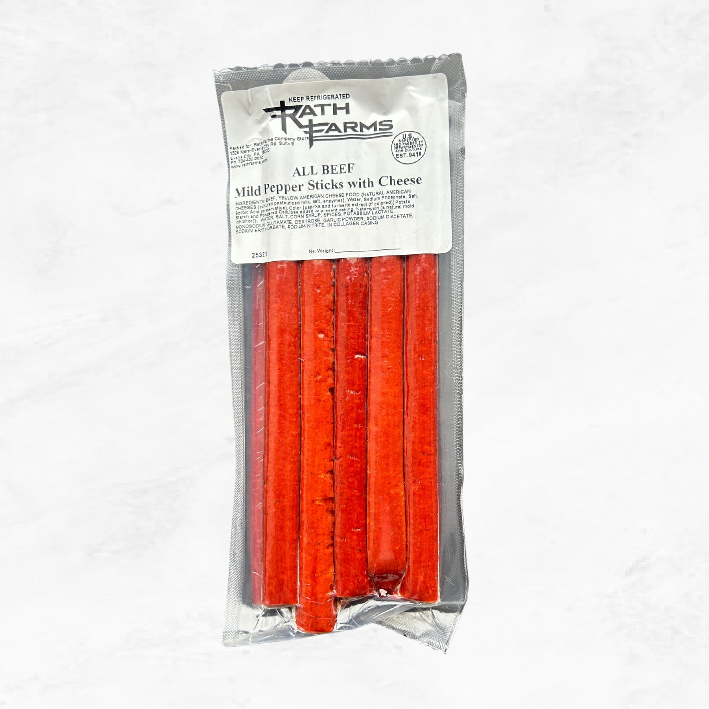 Mild Pepper Beef Sticks with Cheese