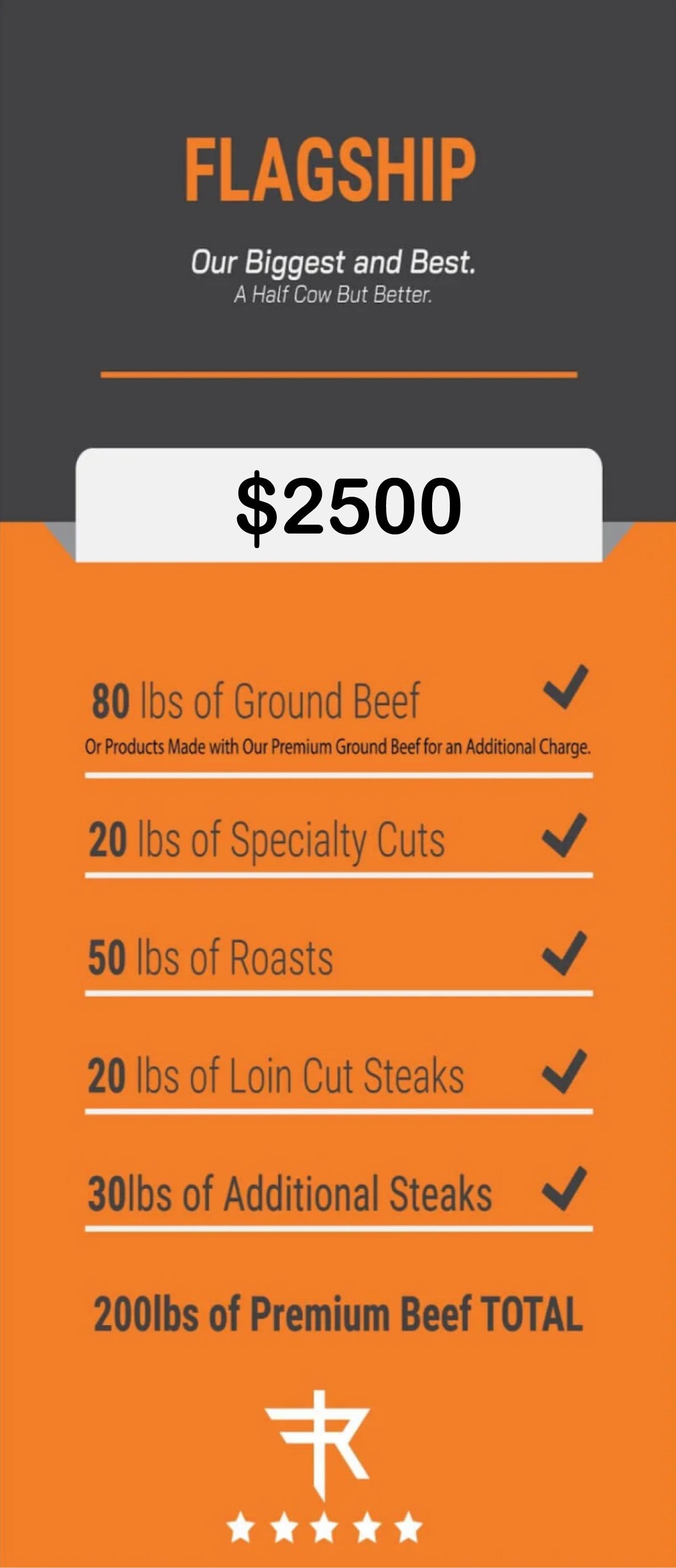 The RF Flagship Beef Package (200LBS)