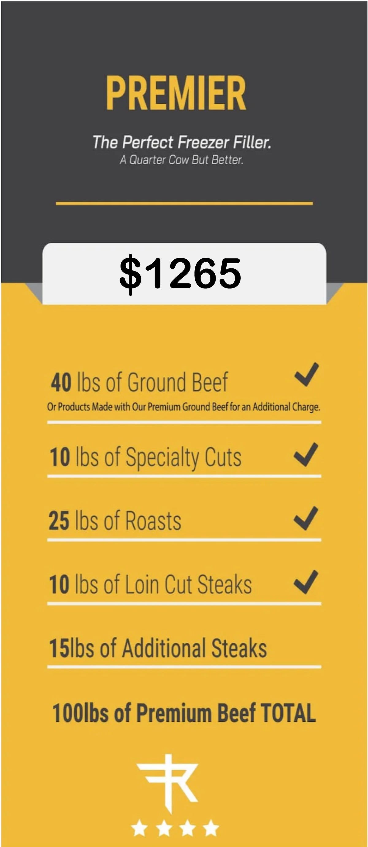The RF Premier Beef Package (100LBS)